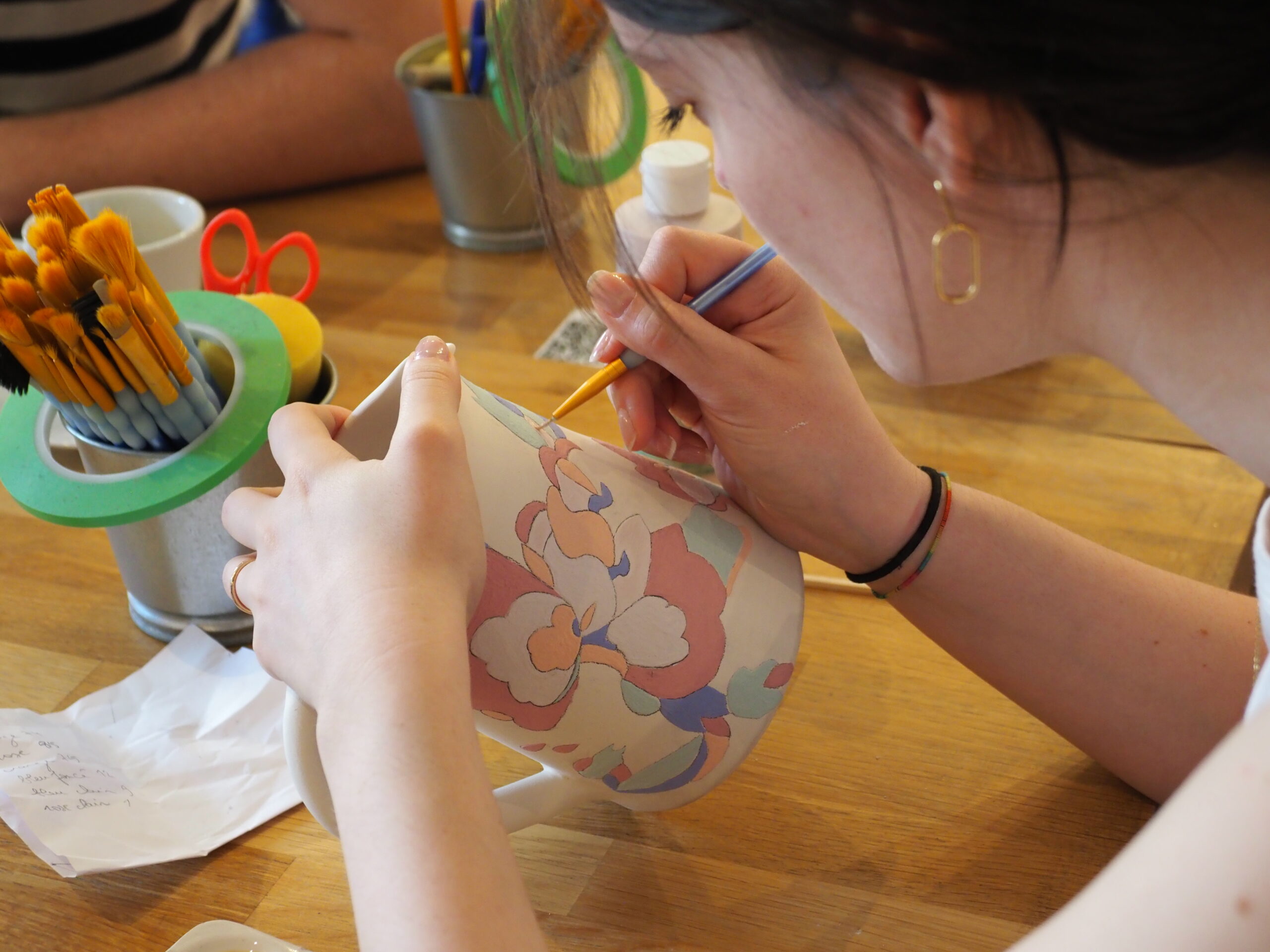 Peinture sur céramique Papoterie café